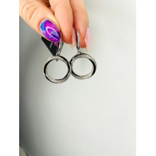 Silver earrings with enamel and cubic zirconia S116-10_20