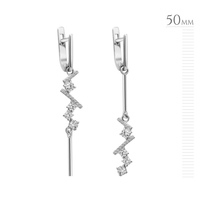 Срібні сережки з фіанітом S128-10