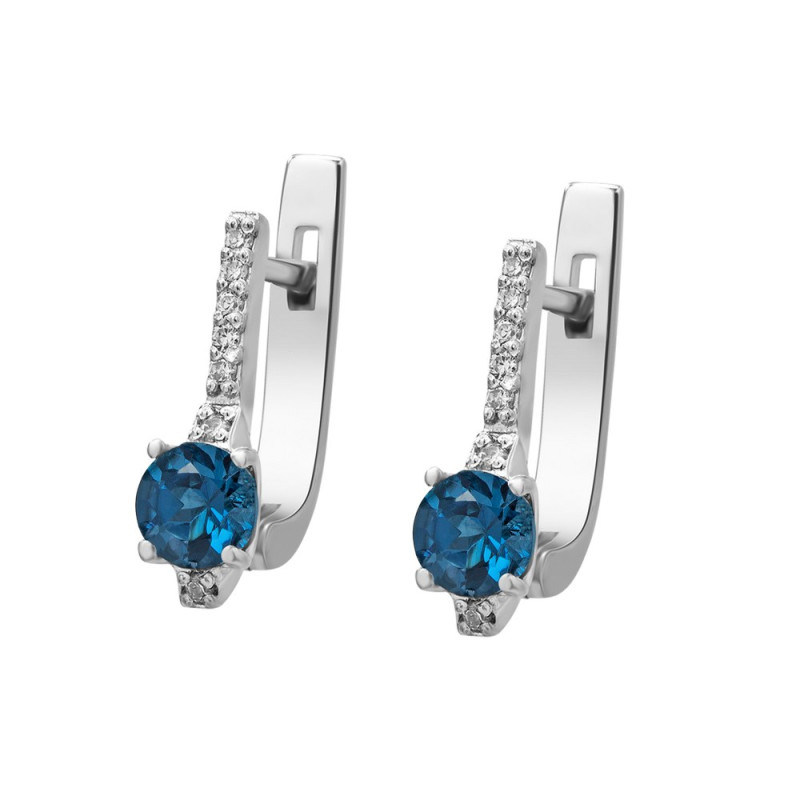 Серебряные серьги с Лондон топазом 001-3310