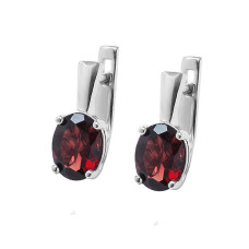Срібні сережки з родолітом 016-42
