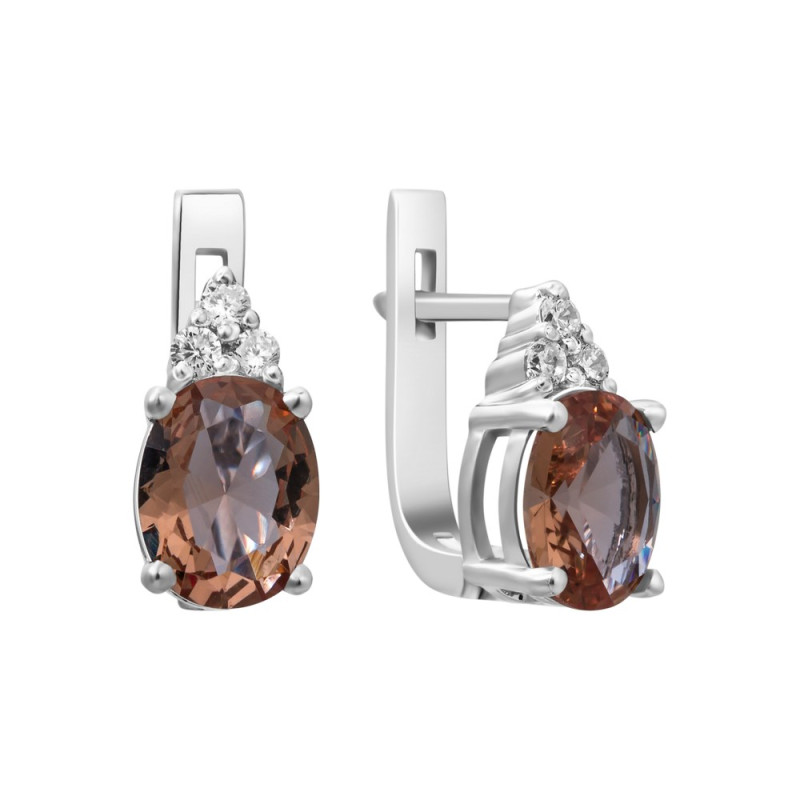 Серебряные серьги с нано султанитом 021N-8210