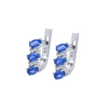 Серебряные серьги с кианитом и куб. цирконием 030-3710