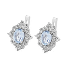 Серебряные серьги с скай топазом 042-3910