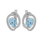 Серебряные серьги с скай топазом 049-3910