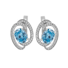 Серебряные серьги с фианитом 049CZ-3910