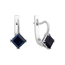 Серебряные серьги с сапфиром 072-31