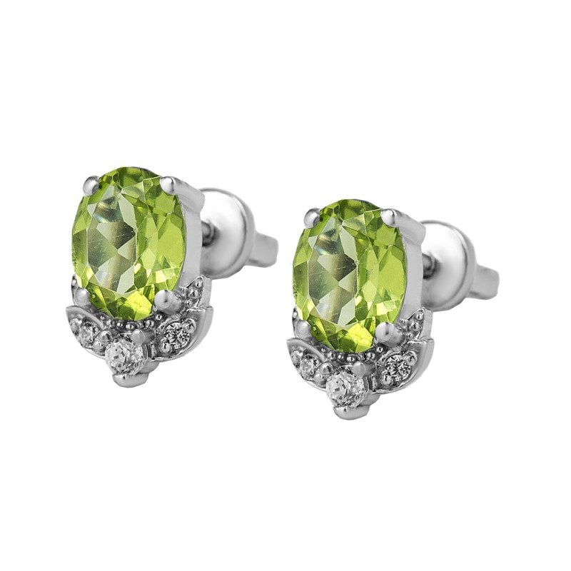 Серебряные серьги с перидотом 081-5310