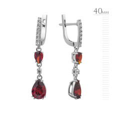 Серебряные серьги с фианитом 106CZ-4110