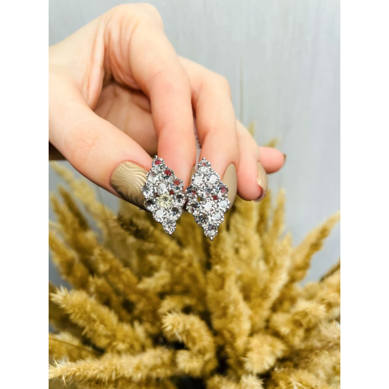 Серебряные серьги с нано султанитом 176N-82