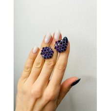 Серебряные серьги с аметистом 179-62