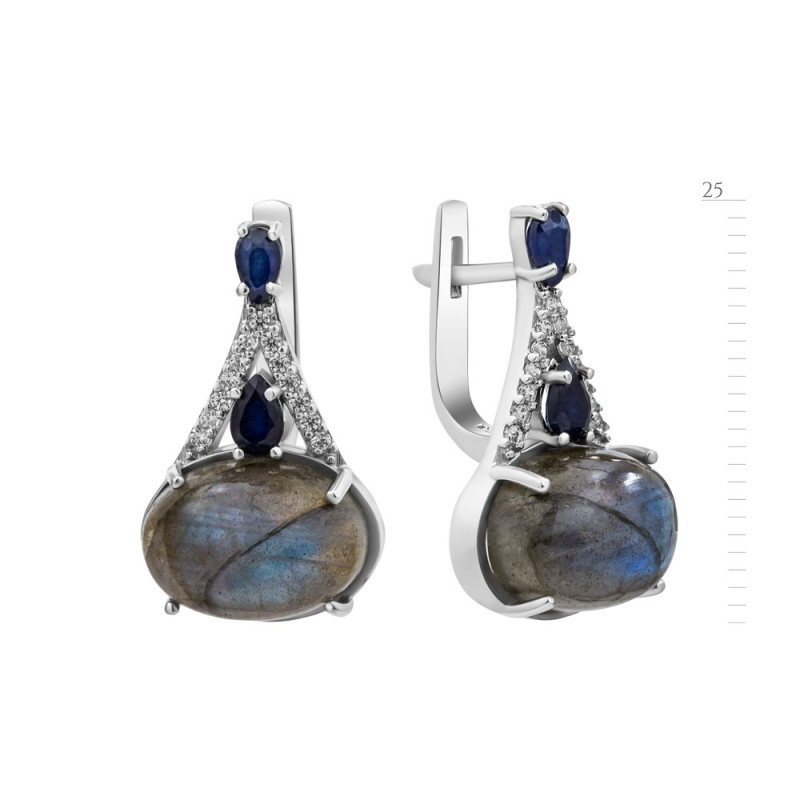 Серебряные серьги с лабрадоритом 187-883110