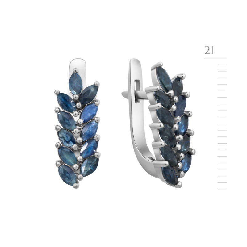 Серебряные серьги с сапфиром 199-31