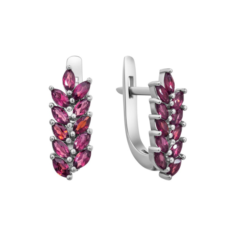 Срібні сережки з родолітом 199-42