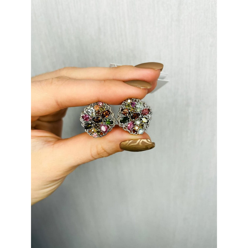 Срібні сережки з турмаліном 200-65