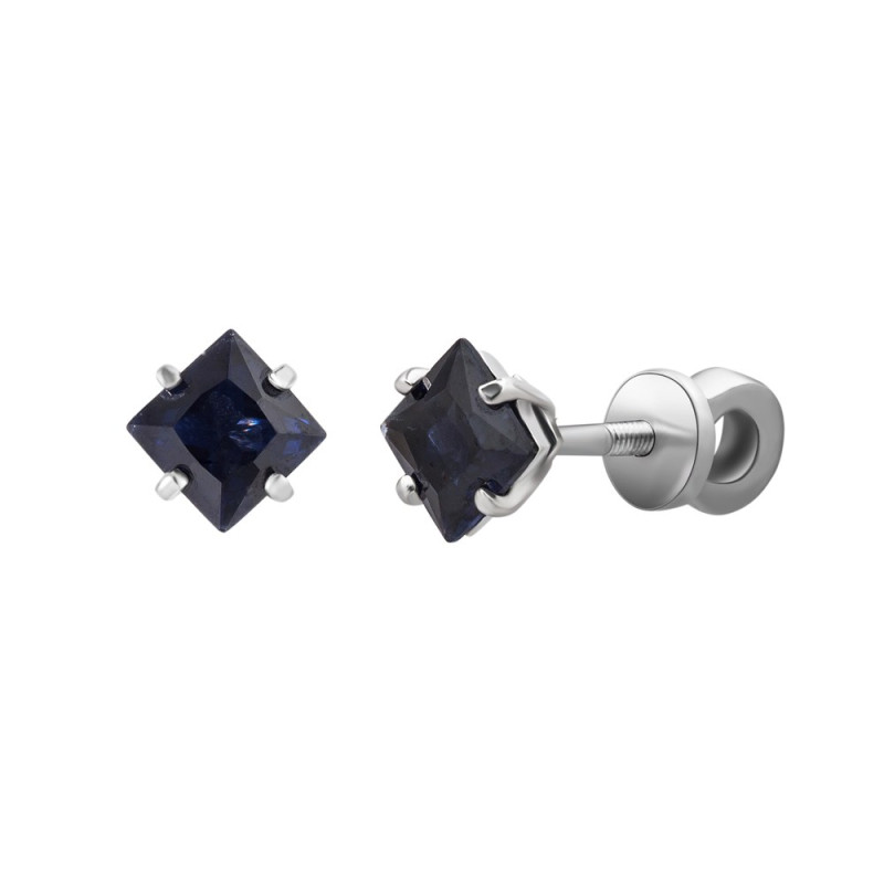 Earrings with nano sapphire 203N-31