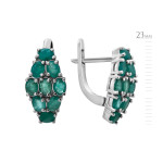 Серебряные серьги с натуральным изумрудом 207-71