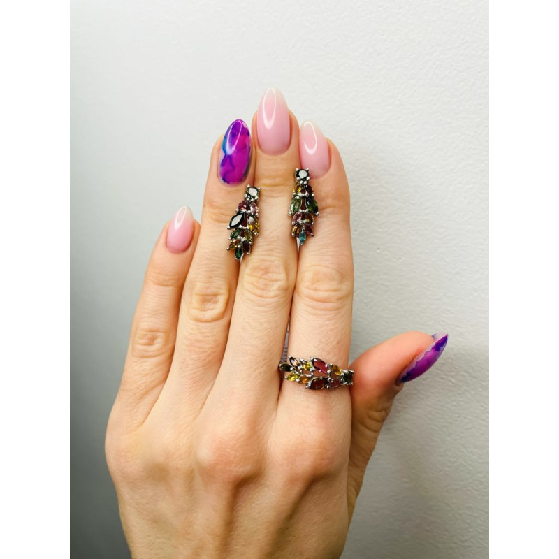 Срібні сережки з турмаліном 222-65