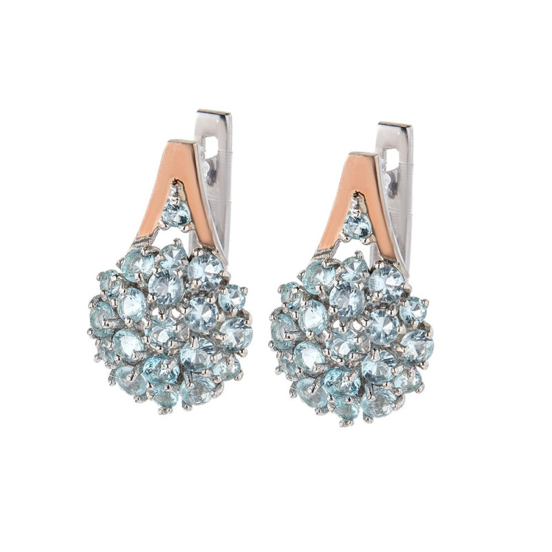 Серебряные серьги с фианитом Brusnichka-39