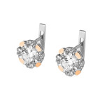 Срібні сережки з фіанітом Dinara-10