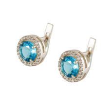 Серебряные серьги с фианитом Madlen-3910