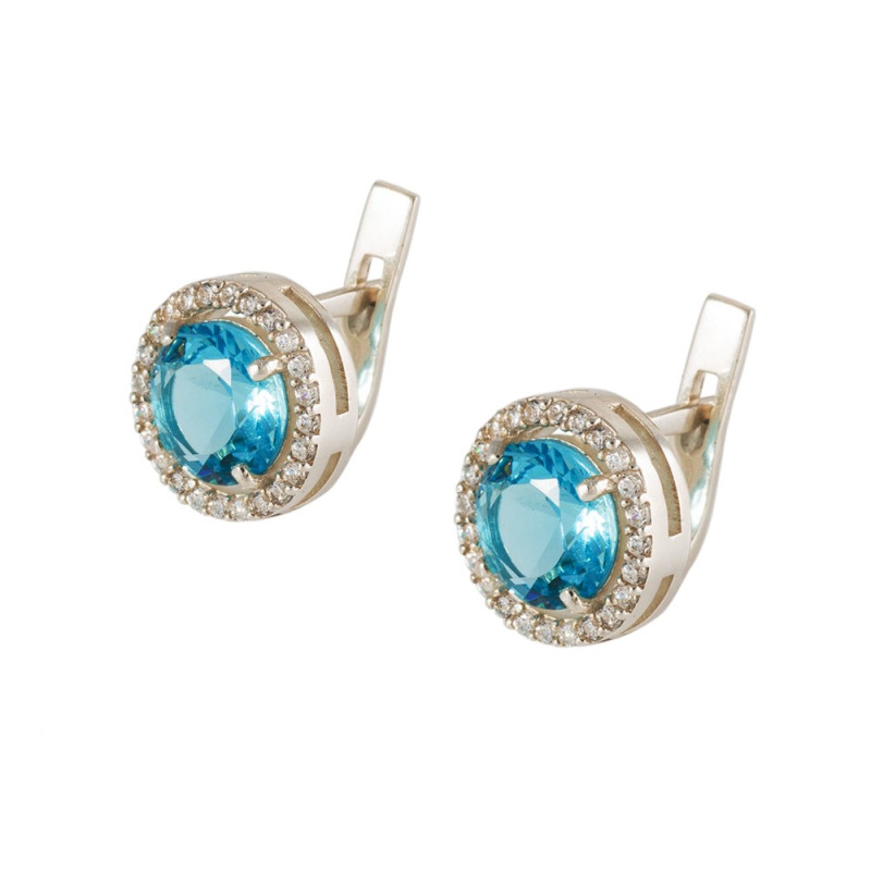 Срібні сережки з фіанітом Madlen-3910