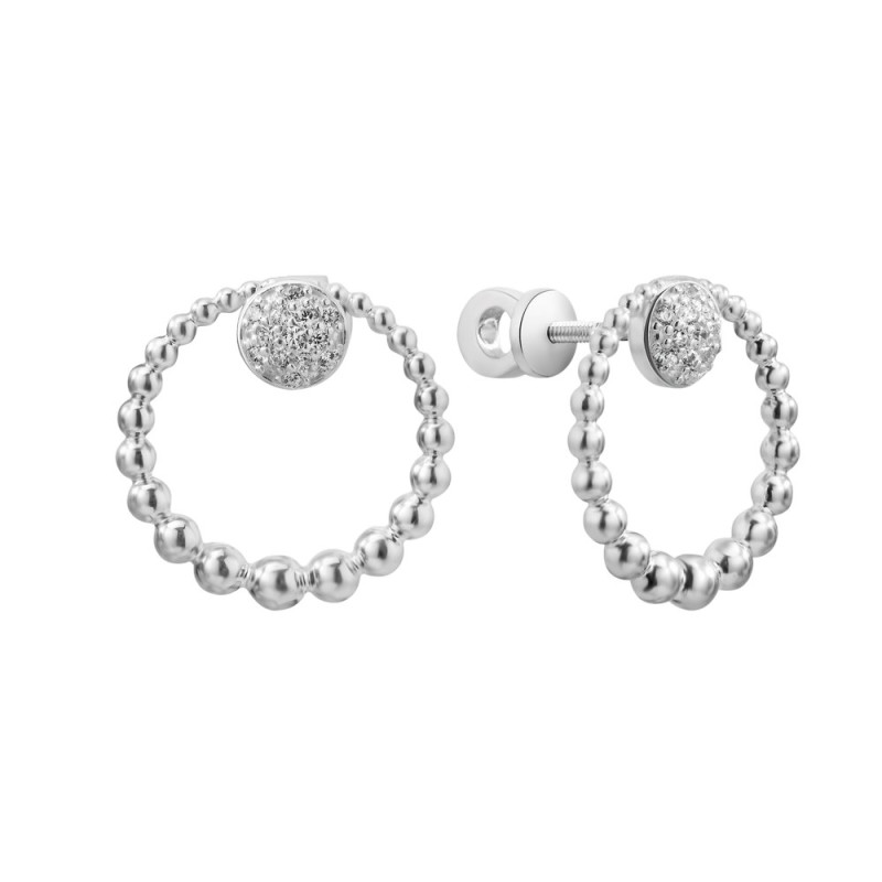 Серебряные серьги с фианитом S101-10