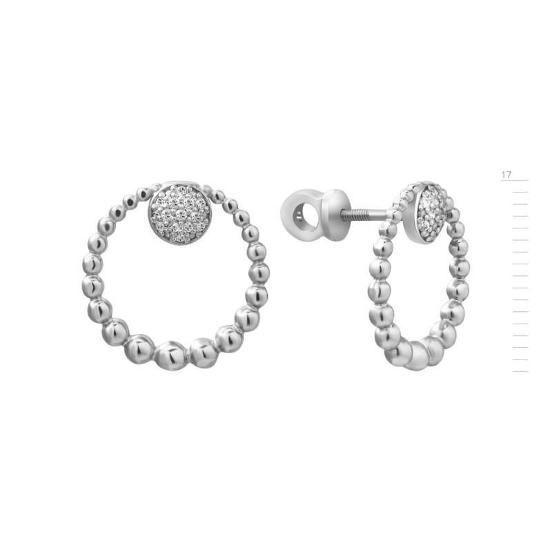 Серебряные серьги с фианитом S101-10
