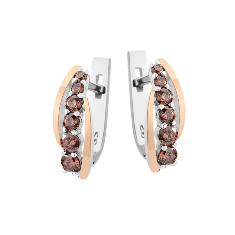 Silver earrings with cubic zirconia Valkyri-76