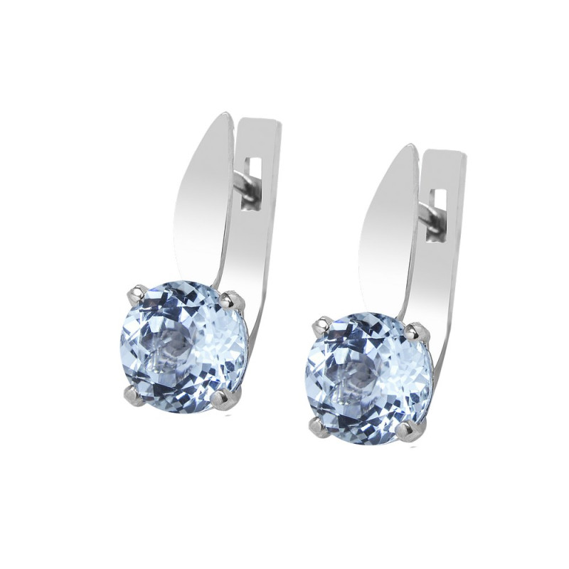 Срібні сережки з аквамарином 003-36