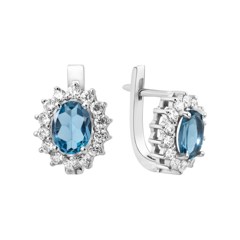 Серебряные серьги с Лондон топазом 012-3310