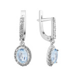 Серебряные серьги с скай топазом 044-3910