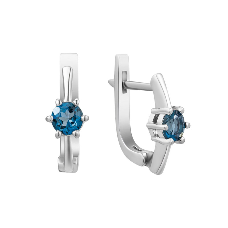 Earrings with London topaz 047-33