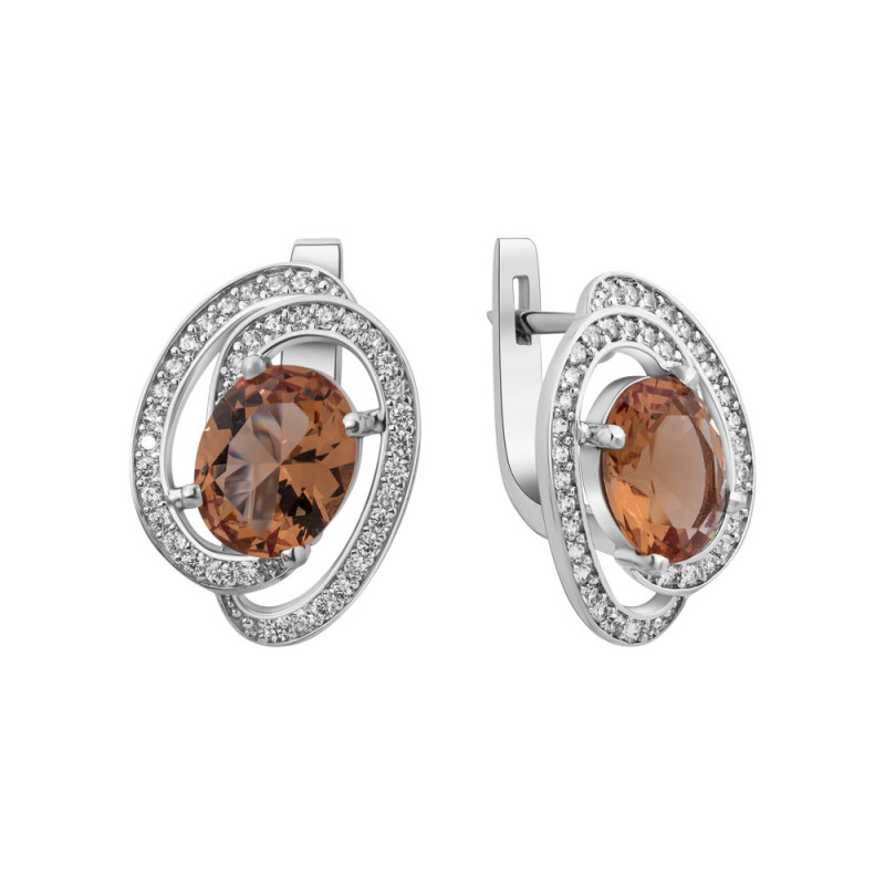 Серебряные серьги с нано султанитом 049N-8210