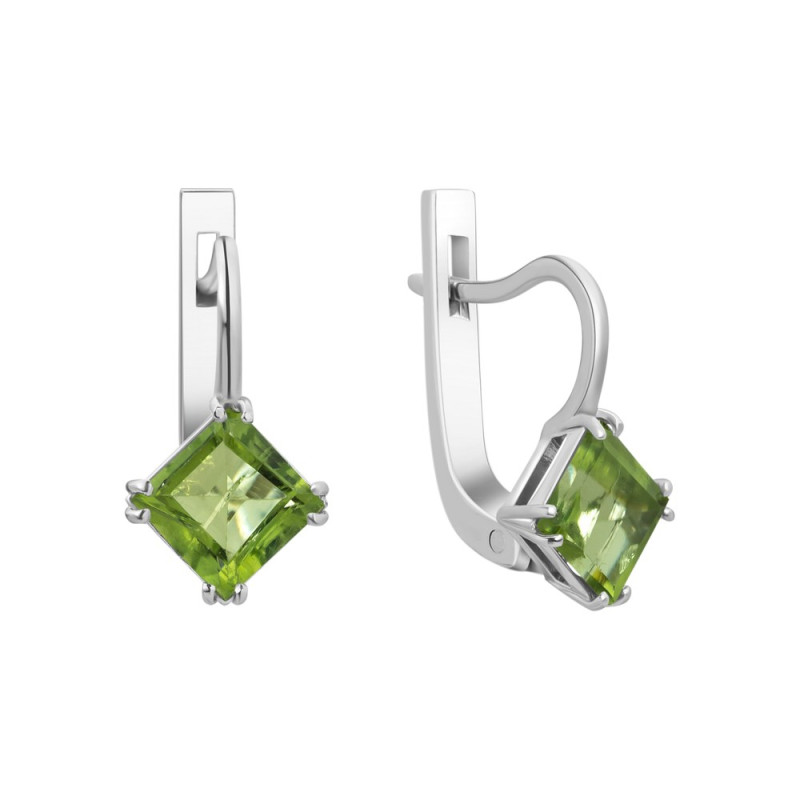 Серебряные серьги с перидотом 072-53