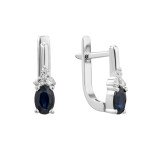 Серебряные серьги с сапфиром 084-3110