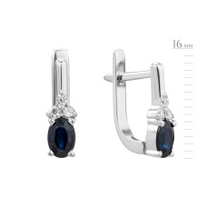 Серебряные серьги с сапфиром 084-3110