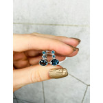 Серебряные серьги с натуральным Лондон топазом 136-33