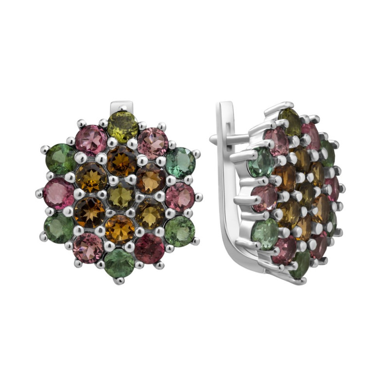 Срібні сережки з турмаліном 179-65