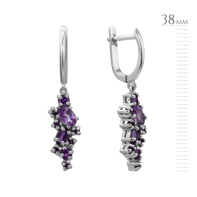 Серебряные серьги с аметистом 204-62