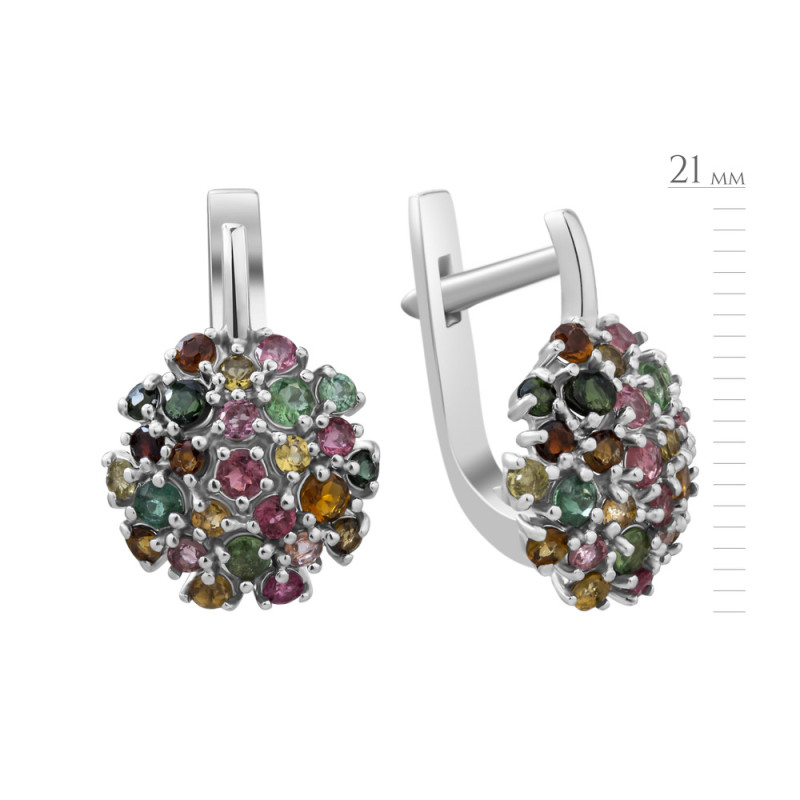 Срібні сережки з турмаліном 205-65