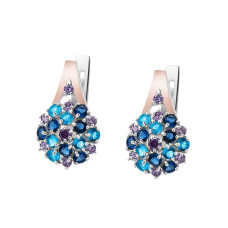 Серебряные серьги с фианитом Brusnichka-613130