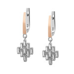 Серебряные серьги с золотыми вставками Kript-10