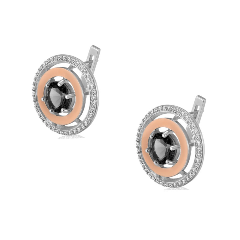 Серебряные серьги с фианитом Metelitsa-7610