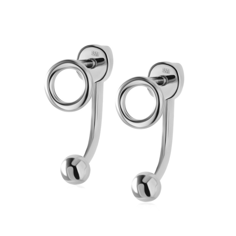 Женские серебряные серьги в стиле минимал S029