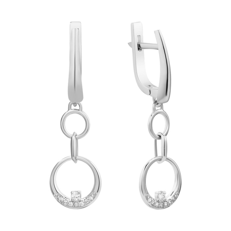 Срібні сережки з фіанітом S106-10