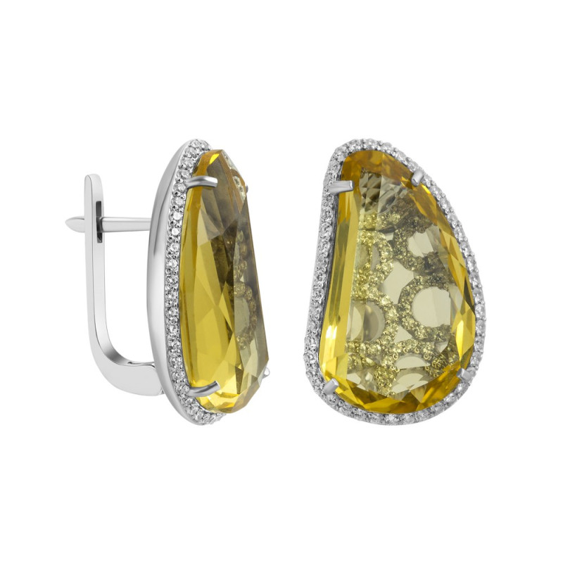 Серебряные серьги с фианитом S120-5410