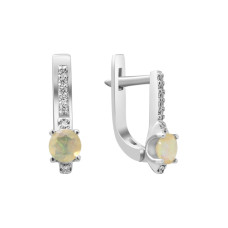 Silver earrings with opal 001-5510