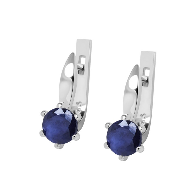 Серебряные серьги с сапфиром 017-31