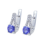 Серебряные серьги с танзанитом и куб. цирконием 019-3510