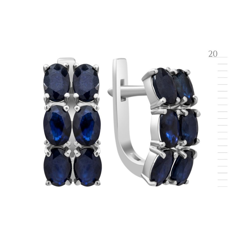 Срібні сережки з сапфіром 024-31